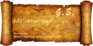 Göckler Saul névjegykártya